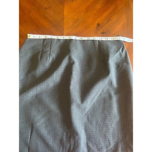 Vintage Requirements Misses Size 12 Gray Windowpane Check A-Line Skirt - Picture 6 of 8